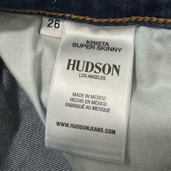 Hudson Krista Super Skinny Denim Blue Jeans Mid Rise Women's Size 26 - Picture 4 of 6